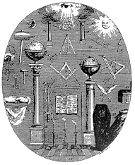Composición gráfica de simbolismo masónico