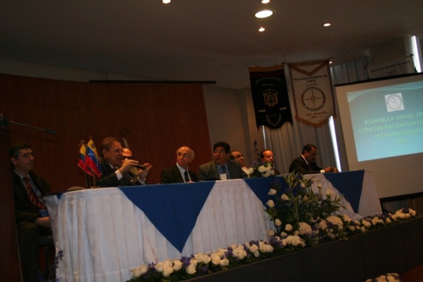 Mesa directiva de la Asamblea Anual de la Zona IV de la Confederación Masónica Interamericana
